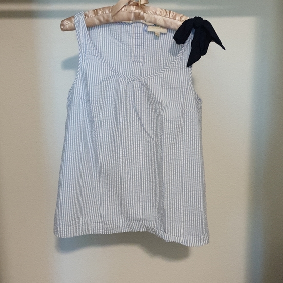 Modcloth baby blue and white striped tank  top - Picture 3 of 6
